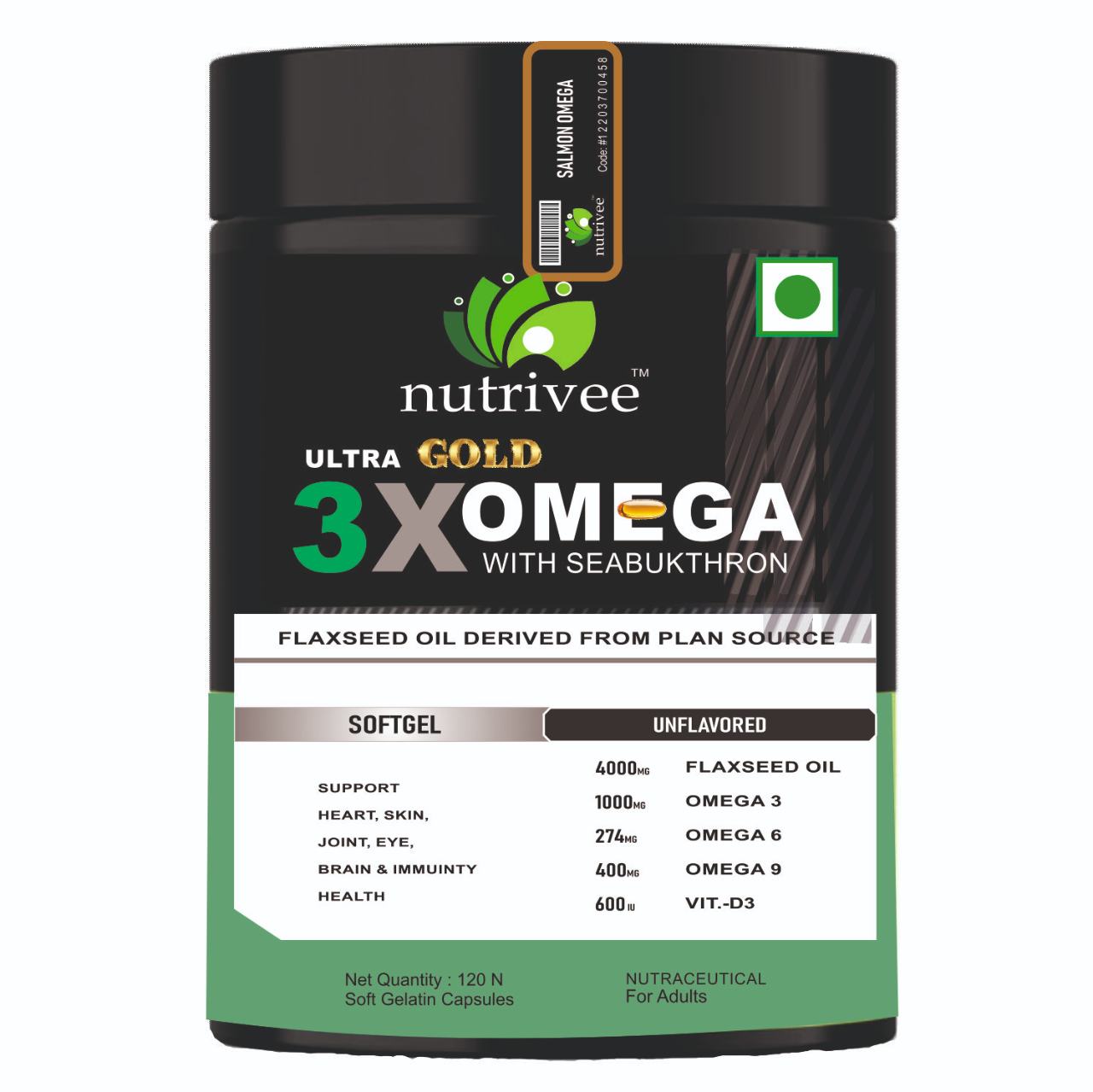NITRIVEE 3X FLAX SEED GOLD  60 CAP