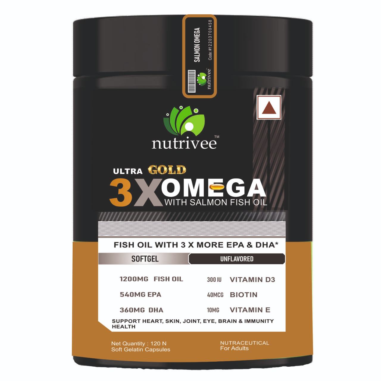 NUTREEVE  3X SALMON OMEGA 60 CAP